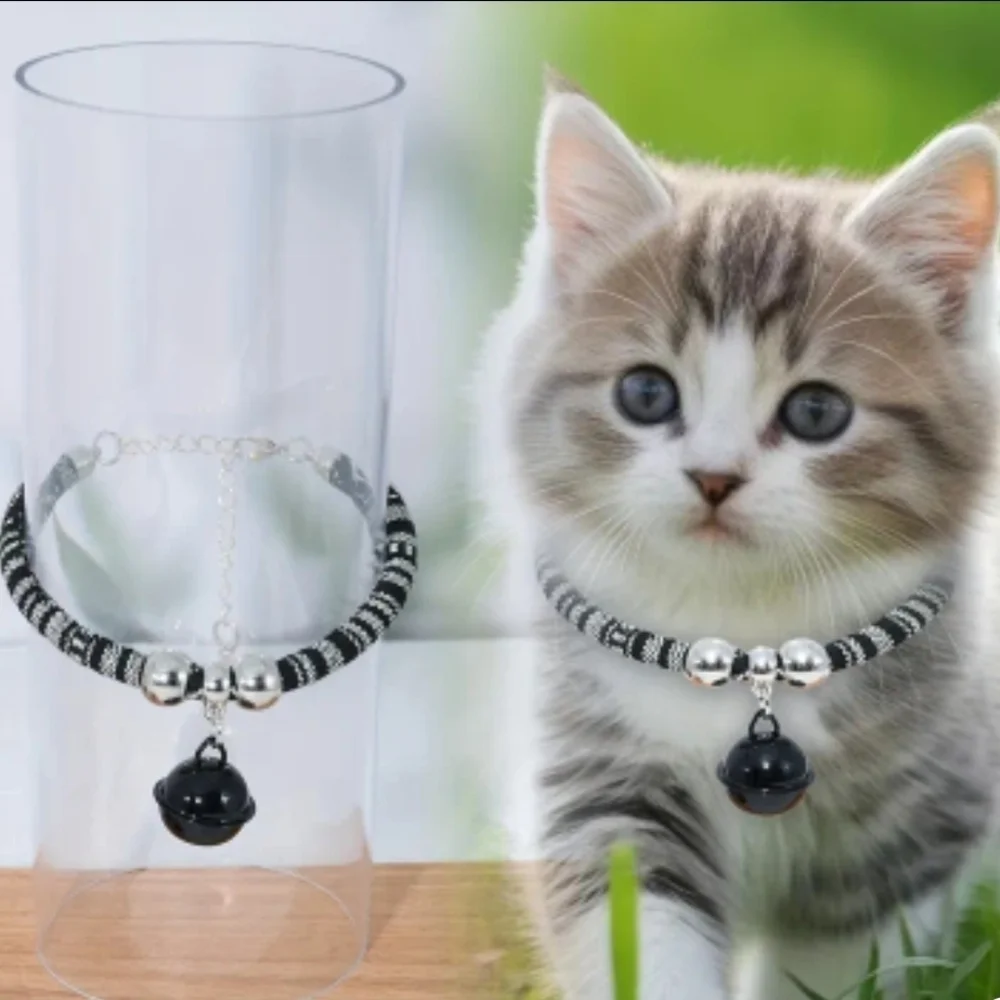 2 Collar SET Black Jingle Bell & Red Jingle bell Cat Collar SET NEW